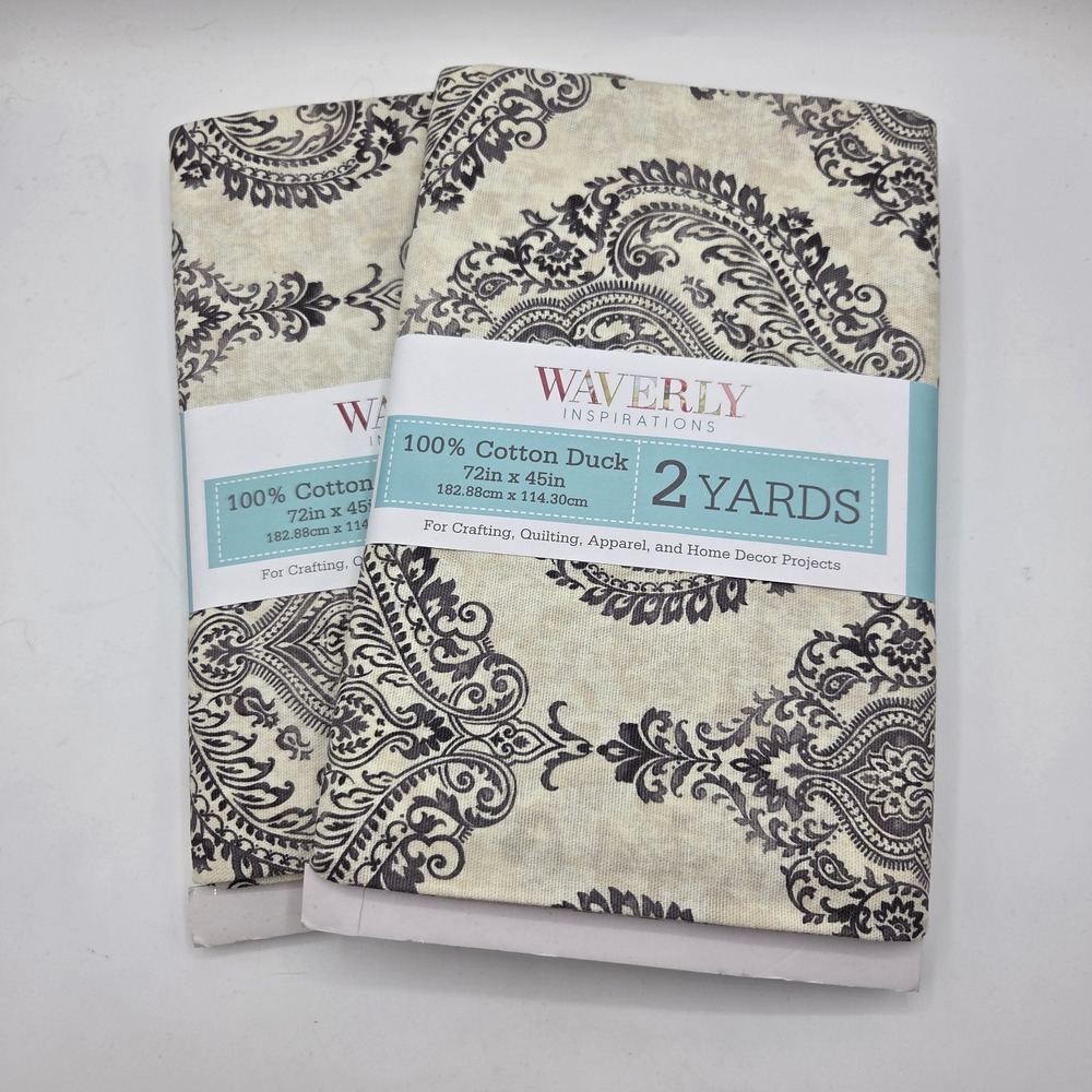 Waverly Inspirations 100% Cotton Duck Cloth Damask Print 4 Yards